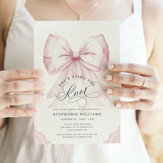 Roze Ze is de knoop Vrijgezellenfeest binden Kaart