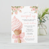 Roze Ze is geschept op Ice Cream Vrijgezellenfeest Kaart (Staand voorkant)