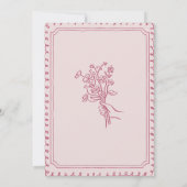 Roze Ze is van de markt Bruidsdouche Kaart (Achterkant)