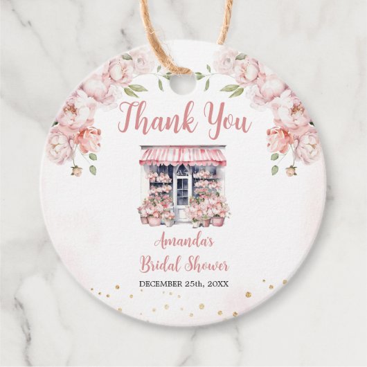 Roze Ze is van de markt Trouwfeest bedankje Bedankjes Labels (Voorkant)