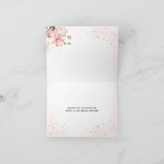 Roze Ze is van de markt Vrijgezellenfeest gevouwen Bedankkaart (Binnen)