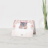 Roze Ze is van de markt Vrijgezellenfeest gevouwen Bedankkaart (Achterkant)