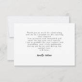 Roze Ze Knoopt De Knoop Bruidsmeisjesfeestje Bedankkaart (Achterkant)