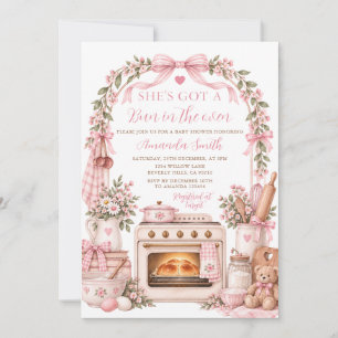 Roze Ze kreeg een Broodje in de Oven Bakkerij Baby Kaart