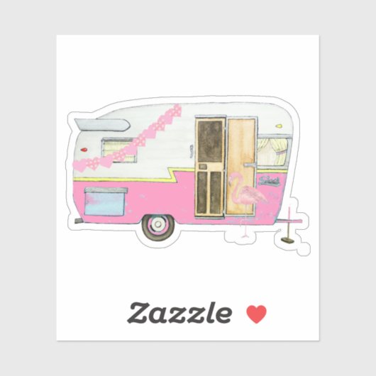 Roze Ze Shed Camper Trailer Sticker (Vel)