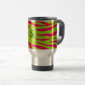 Roze Zebra 15 oz. Roestvrij staal Travel Mug Cup Reisbeker (Voorkant rechts)