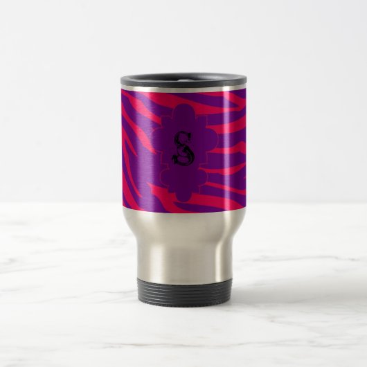 Roze Zebra 15 oz. Roestvrij staal Travel Mug Cup Reisbeker (Center)