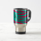 Roze Zebra 15 oz. Roestvrij staal Travel Mug Cup Reisbeker (Voorkant rechts)