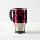 Roze Zebra 15 oz. Roestvrij stalen reisbeker (Voorkant links)