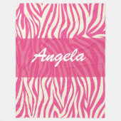 Roze Zebra Aangepast ventiel Warm Cozy Blanket Fleece Deken (Voorkant)