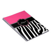 Roze Zebra Afdrukken Aangepast journaal Notitieboek (Rechterzijde)