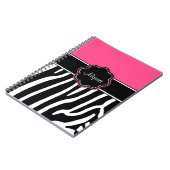 Roze Zebra Afdrukken Aangepast journaal Notitieboek (Linkerzijde)
