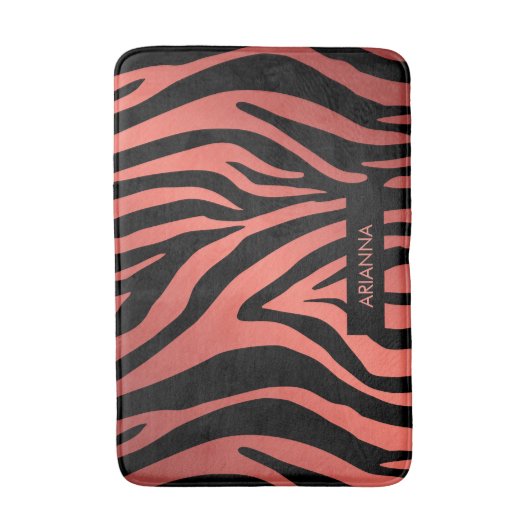 Roze Zebra Afdrukken Badmat (Voorkant Verticaal)