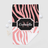 Roze Zebra Afdrukken Golfhanddoek (Insitu)
