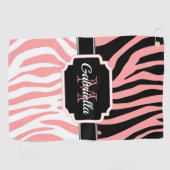 Roze Zebra Afdrukken Golfhanddoek (Horizontaal)