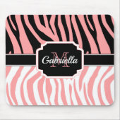 Roze Zebra Afdrukken Muismat (Voorkant)