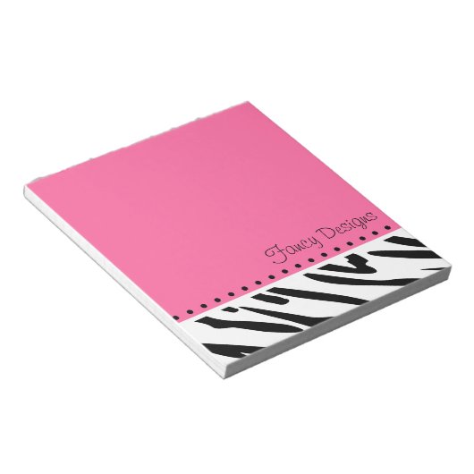 Roze Zebra Afdrukken Notitieblok (Schuin)
