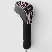 Roze Zebra Afdrukken op maat Golfheadcover (Schuin)