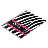 Roze Zebra Afdrukken op maat Notitieboek (Linkerzijde)