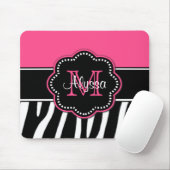Roze Zebra Afdrukken Persoonlijk Mousepad Muismat (Met muis)