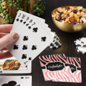 Roze Zebra Afdrukken Pokerkaarten (Insitu)