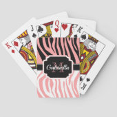 Roze Zebra Afdrukken Pokerkaarten (Achterkant)