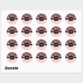 Roze Zebra Afdrukken Ronde Sticker (Vel)