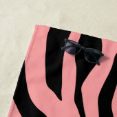 Roze Zebra Afdrukken Strandlaken (In situ)