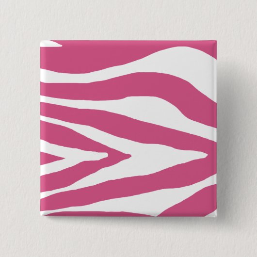 Roze Zebra Afdrukken Vierkante Button 5,1 Cm (Voorkant)
