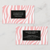 Roze Zebra Afdrukken Visitekaartje (Voorkant / Achterkant)