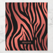 Roze Zebra Afdrukken Wijn Etiket (Enkel label)