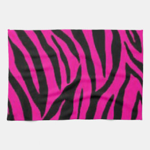Roze zebra afdrukontwerp theedoek