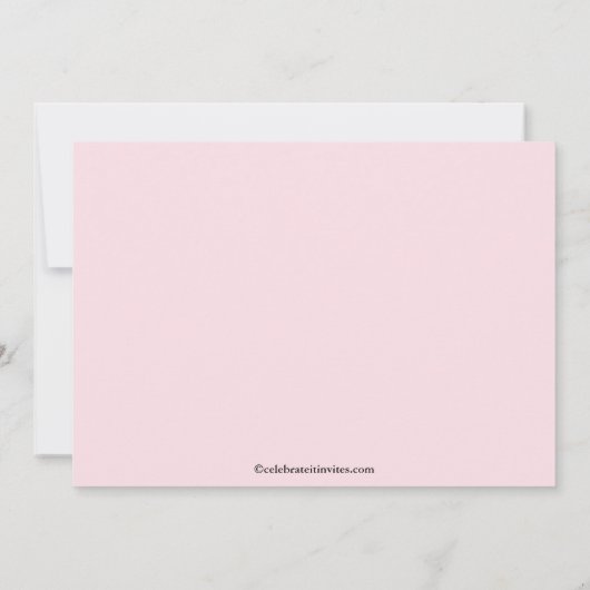 Roze Zebra Afstuderen Uitnodiging (Achterkant)