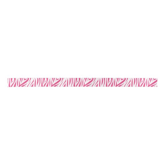 Roze Zebra Animal Print Satijnen Lint (Voorkant)