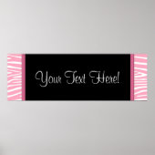 Roze Zebra Baby shower banner Poster (Voorkant)