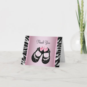Roze Zebra Baby Shower Bedankt