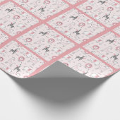 Roze Zebra Baby shower Cadeaupapier (Hoek)