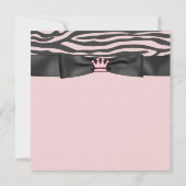 Roze Zebra Baby shower Kaart (Achterkant)