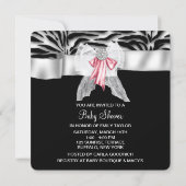 Roze Zebra Baby shower Kaart (Achterkant)