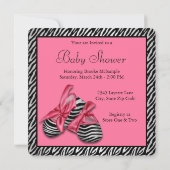 Roze Zebra Baby shower Kaart (Achterkant)