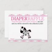 Roze Zebra Baby shower luierkaart Kaart (Voorkant / Achterkant)