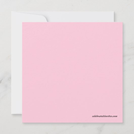 Roze Zebra Baby shower Uitnodiging (Achterkant)