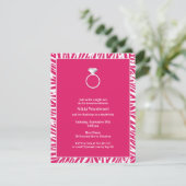 Roze Zebra Bachelorette Party Flat Invitation Kaart (Staand voorkant)