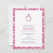Roze Zebra Bachelorette Party Flat Invitation Kaart (Voorkant)
