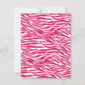 Roze Zebra Bachelorette Party Flat Invitation Kaart (Achterkant)