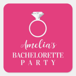 Roze Zebra Bachelorette Party Sticker