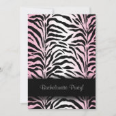 Roze Zebra Bachelorette Uitnodigingen (Voorkant)