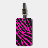 roze zebra bagagelabel (Voorkant verticaal)