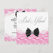 Roze Zebra Bar Mitzwa uitnodigingen (Voorkant / Achterkant)
