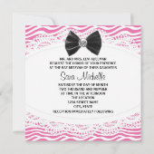 Roze Zebra Bat Mitzvah Uitnodigingen (Achterkant)